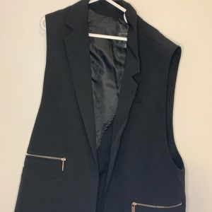 🖤 SLEEVELESS BLAZER WITH ZIPPER DETAILS